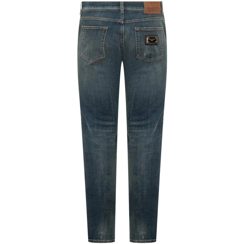 Dolce&Gabbana Slim-Fit-Jeans Jeans Cinque Tasche con Chiusura con Bottone blau(Image 2)