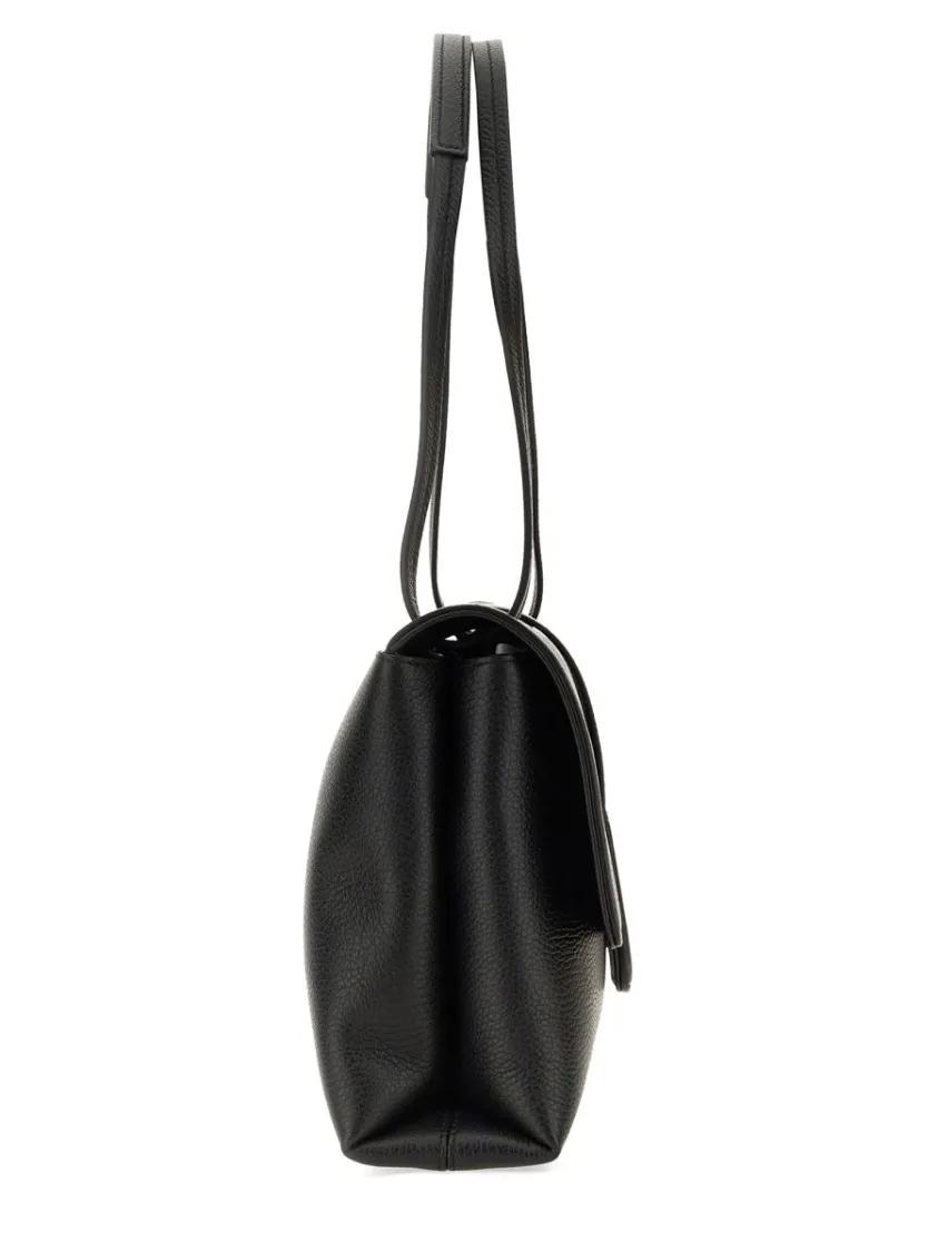 Hogan Hobo bags Structured Calfskin H-Bag With Adjustable Shoulder in zwart