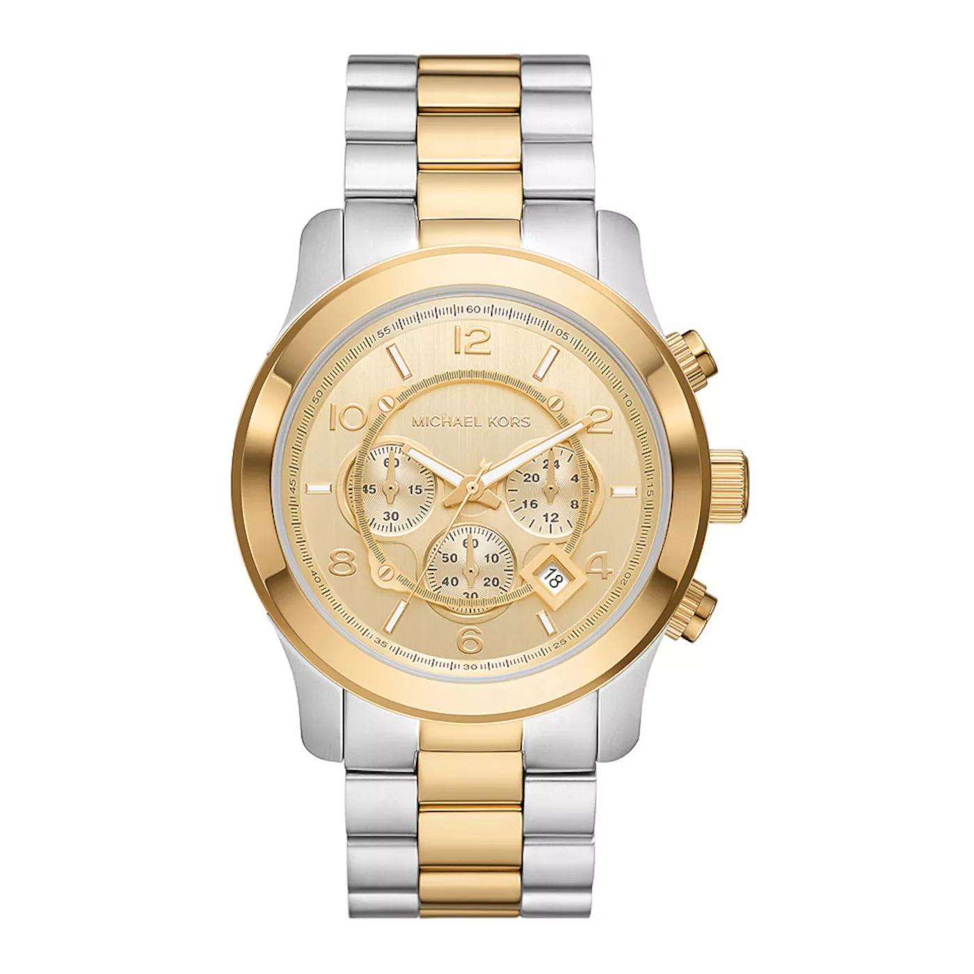 Michael Kors Michael Kors Runway herren Uhr Gold Silber MK9075 Gold farbend Silber farbend Chronographe