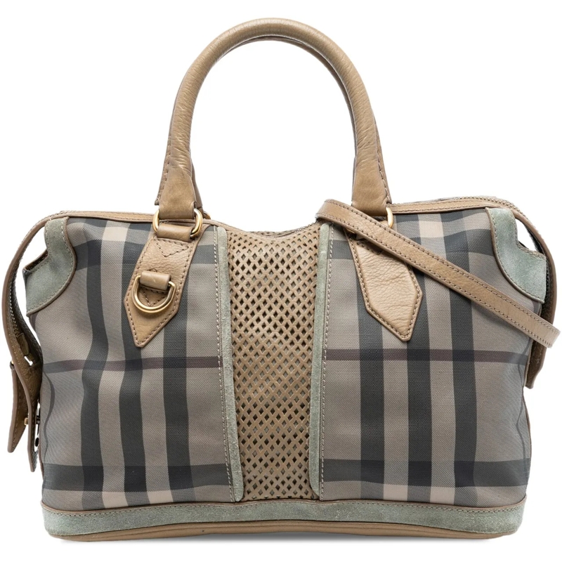Burberry Schultertasche House Check Canvas Satchel braun