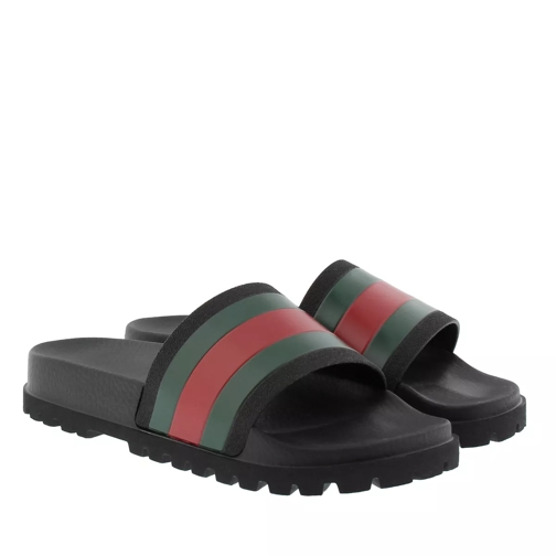 Gucci Porelai Rubber Sandal Nero Slide