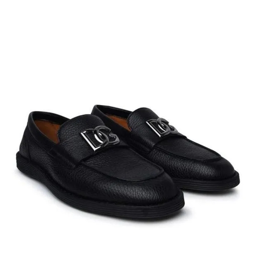 Dolce&Gabbana Black Leather Loafers Black Mocassin