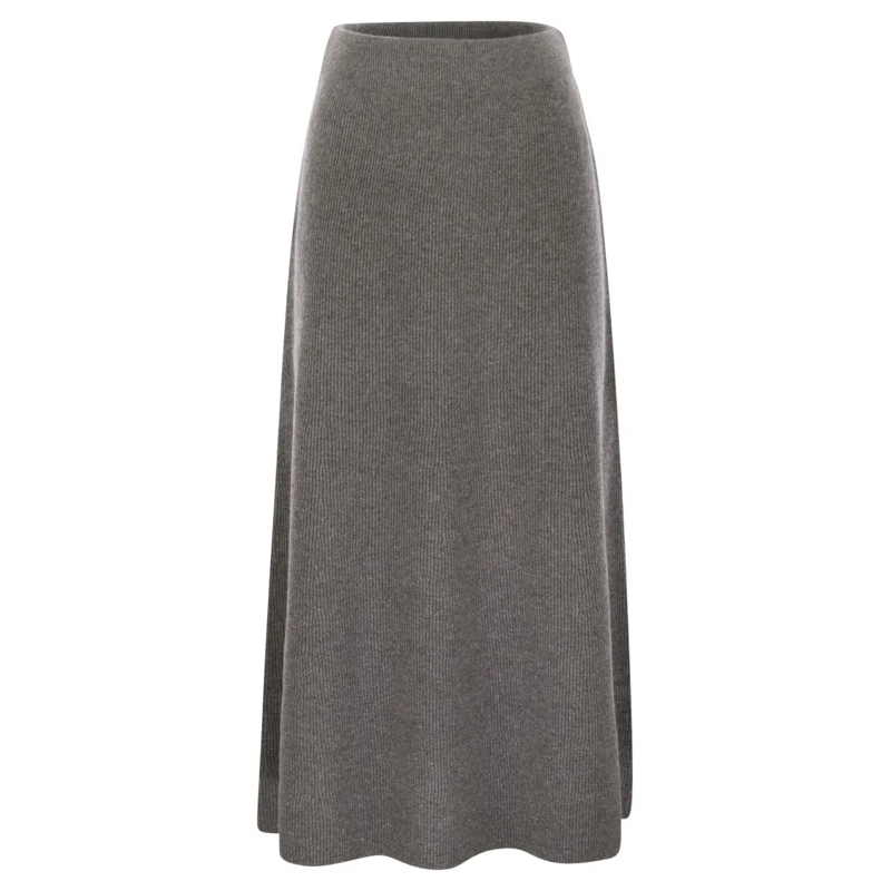 Fabiana Filippi Minirok Platinum And Lurex Long Skirt Grey