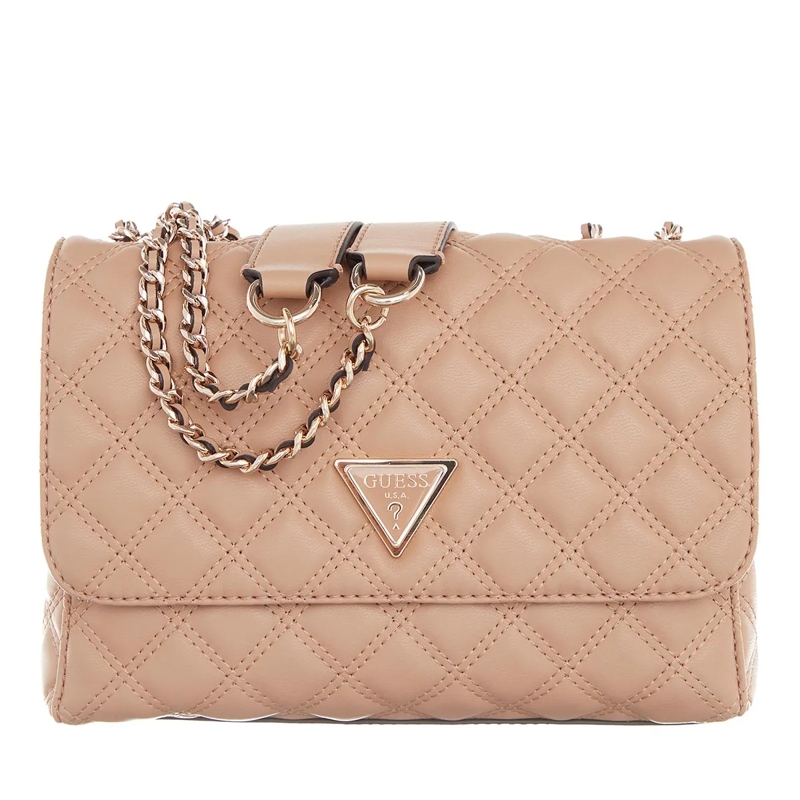 Guess Schultertasche Giully 2 Cmprtmnt Cnvrtble Flp Beige