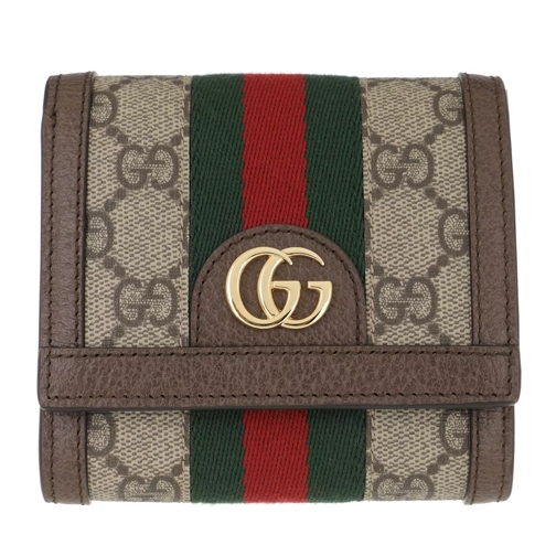 Gucci Ophidia French Flap Wallet Beige Portemonnaie mit Überschlag