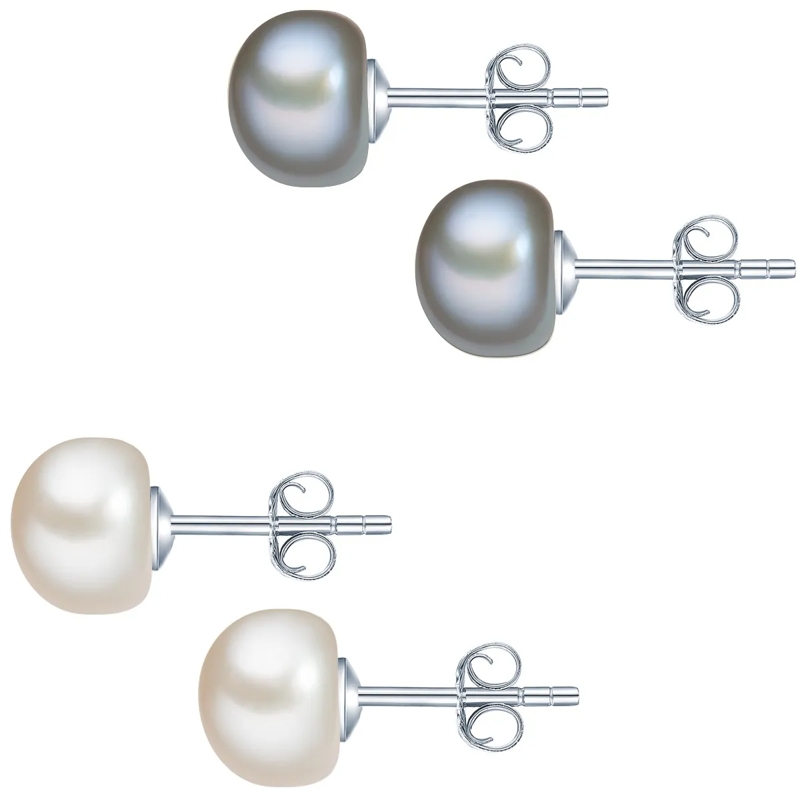 Valero Pearls Ohrstecker Sterling Silber Perlen-Ohrstecker Süßwasser-Zuchtp bunt(Image 2)