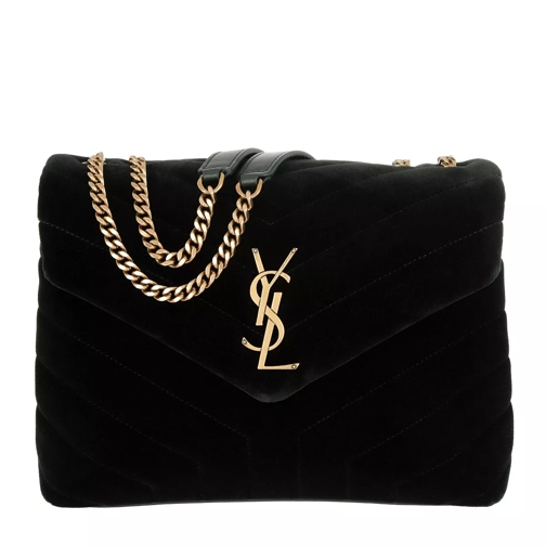 Saint Laurent LouLou Chain Bag Small Quilted Leather Velvet Green Crossbody Bag