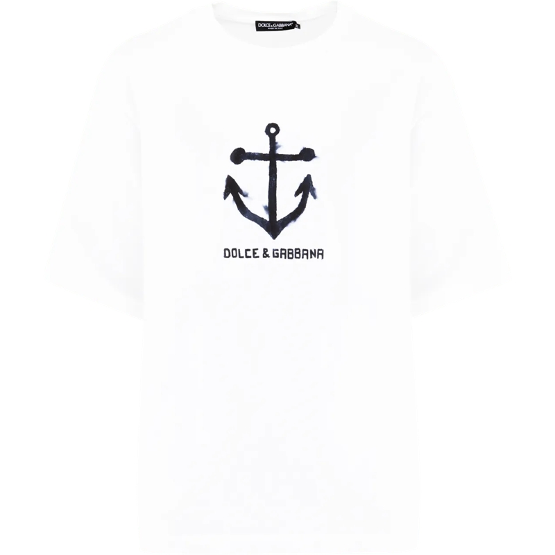 Dolce&Gabbana T-shirt Heren Marina Logo T-Shirt Wit weiß