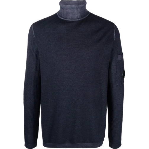 CP Company  Lens Logo Turtleneck Sweater blau