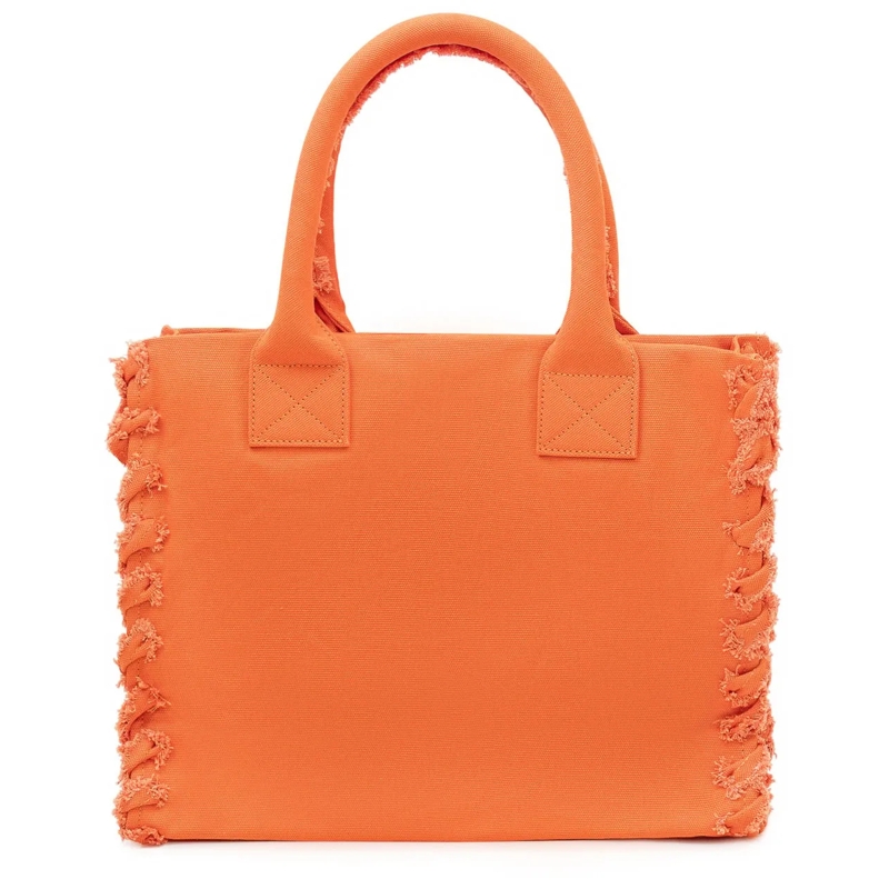 Pinko Shopper Borsa Shopper in Canvas con Logo orange(Image 3)