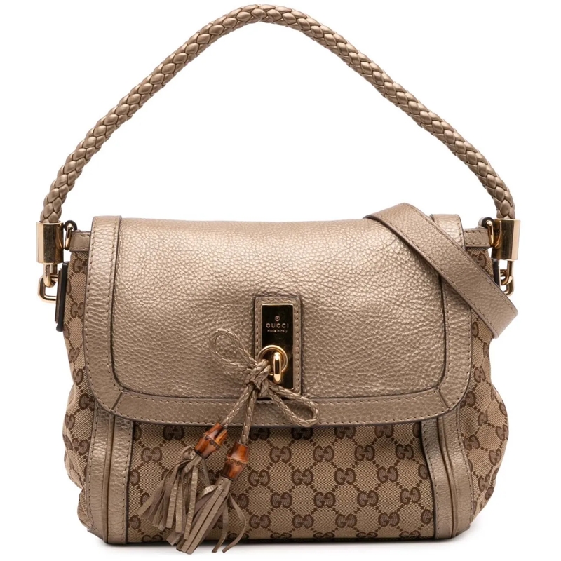 Gucci Sac à bandoulière GG Canvas Bella Flap Satchel braun