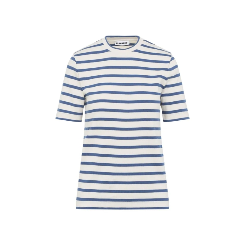 Jil Sander T-shirt Nautical Striped Cornsilk Cotton T-Shirt Neutrals
