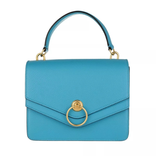 Mulberry Harlow Satchel Bag Leather Azure Cartable