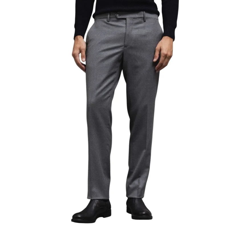 Briglia Chino Mid-Rise Gray Wool Trousers Grey