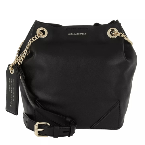 Karl Lagerfeld Slouchy Small Drawstring Bag Black Bucket Bag