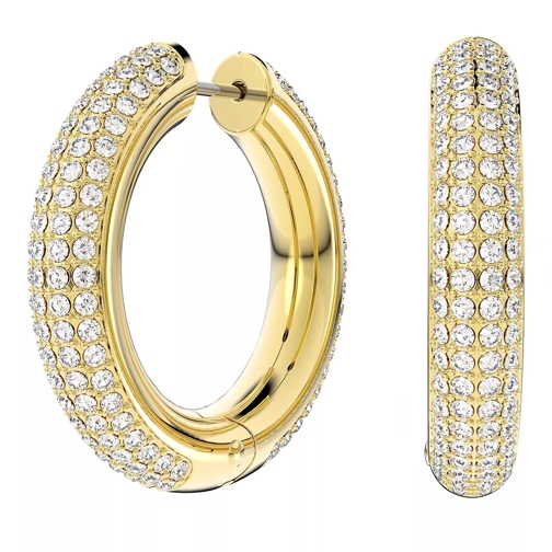 Swarovski Creole Dextera hoop Medium Gold-tone plated White (Image 3)