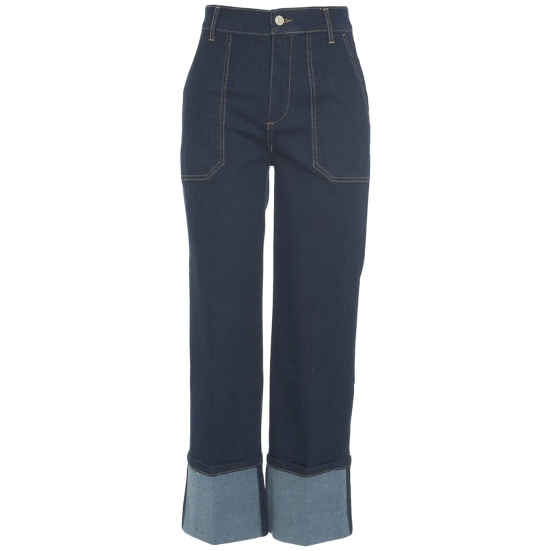 LIU JO Jeans à jambe droite Straight Leg Jeans with cuffs blau