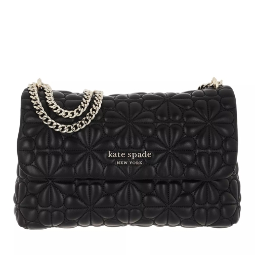 Kate Spade New York Bloom Quilted Leather Small Flap Shoulder Black Borsa a tracolla