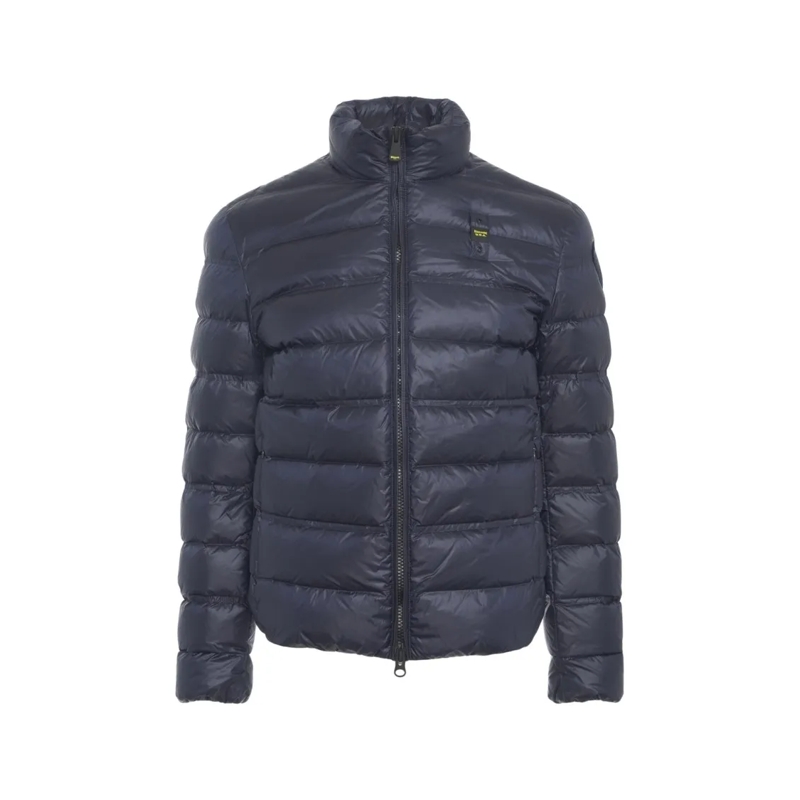 Blauer Daunenjacke Quilted Puffer Jacket With High Collar And Functio Grey