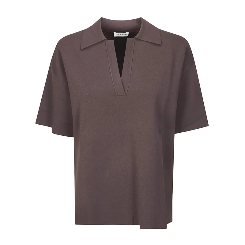 P.A.R.O.S.H. Chemisier Tailored Neutrals Shirt With Button-Down Front Grey