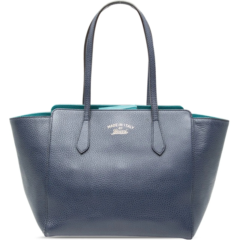 Gucci Shopper Medium Leather Swing Tote blau