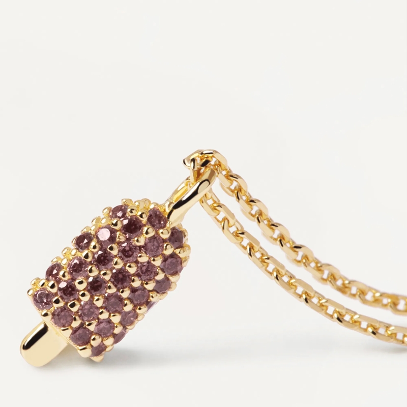 PDPAOLA Mittellange Halskette 925er Sterlingsilber Popsicle Dream gold(Image 3)