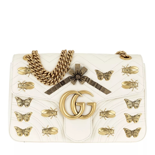 Gucci GG Marmont Animal Studs Shoulder Bag White Crossbody Bag