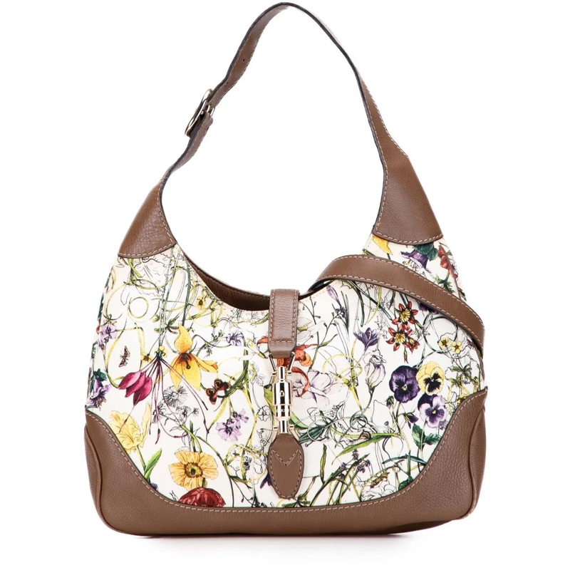 Gucci Sac à bandoulière Flora Canvas Jackie O Bouvier Crossbody weiß