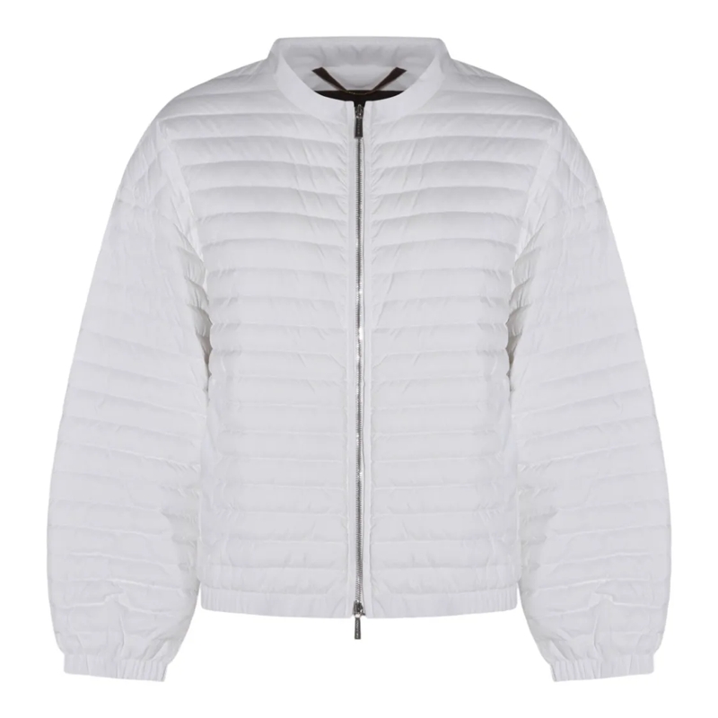 Moorer  Tailored Short Coat In Soft Pink With Notched Coll White