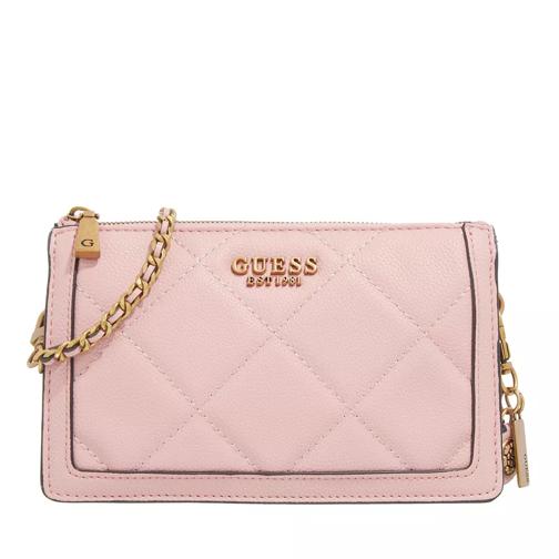 Guess Abey Multi Compartment Crossbody Dusty Pink Crossbody Bag