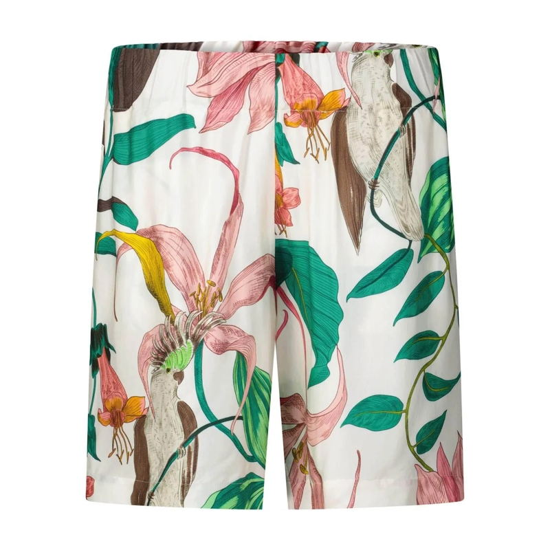 Lavi  Shorts Pepe aus Satin mit Muster Creme