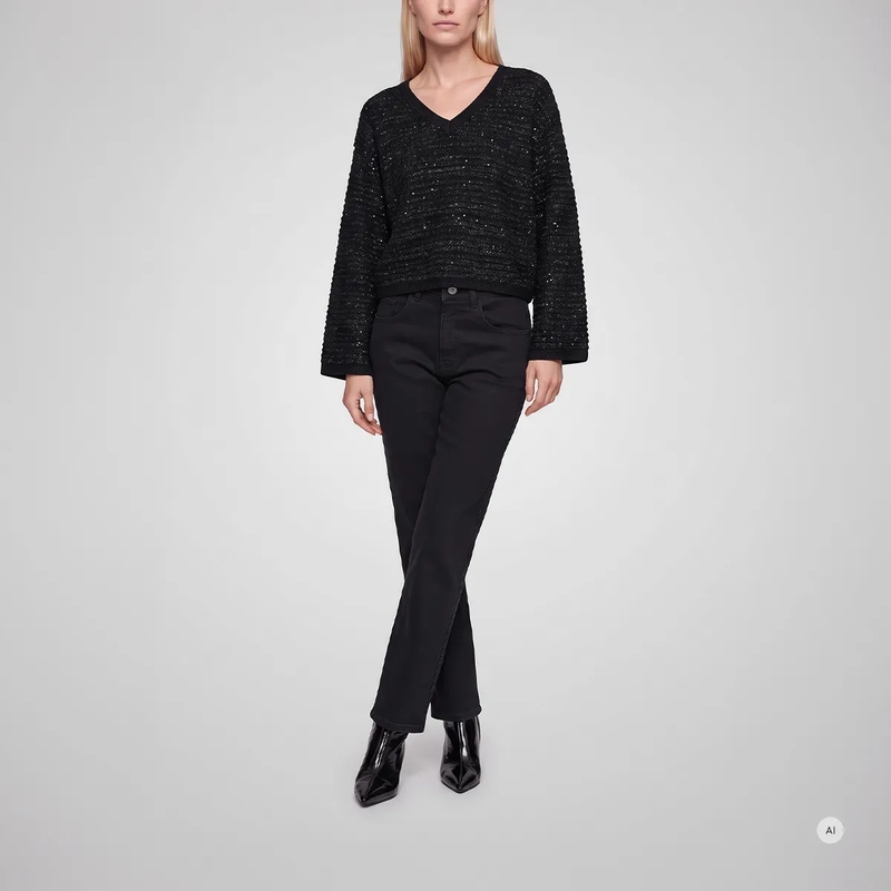 Marc Aurel Pullover Pullover in sparkling 3D-Optik schwarz(Image 2)
