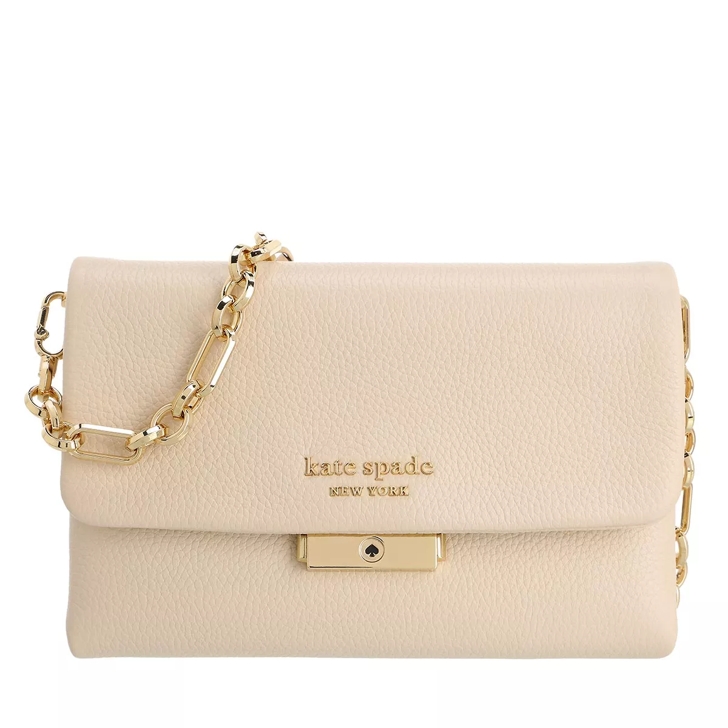Kate Spade New York Carlyle Pebbled Leather Wallet On Chain Milk