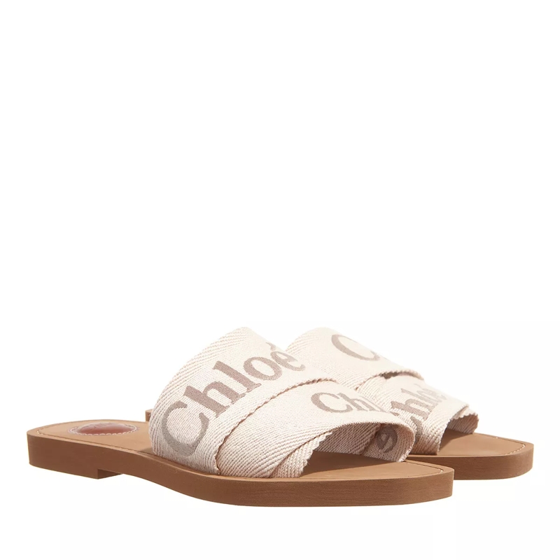 Chloé Slides Flache Woody Pantolette Blushy Beige