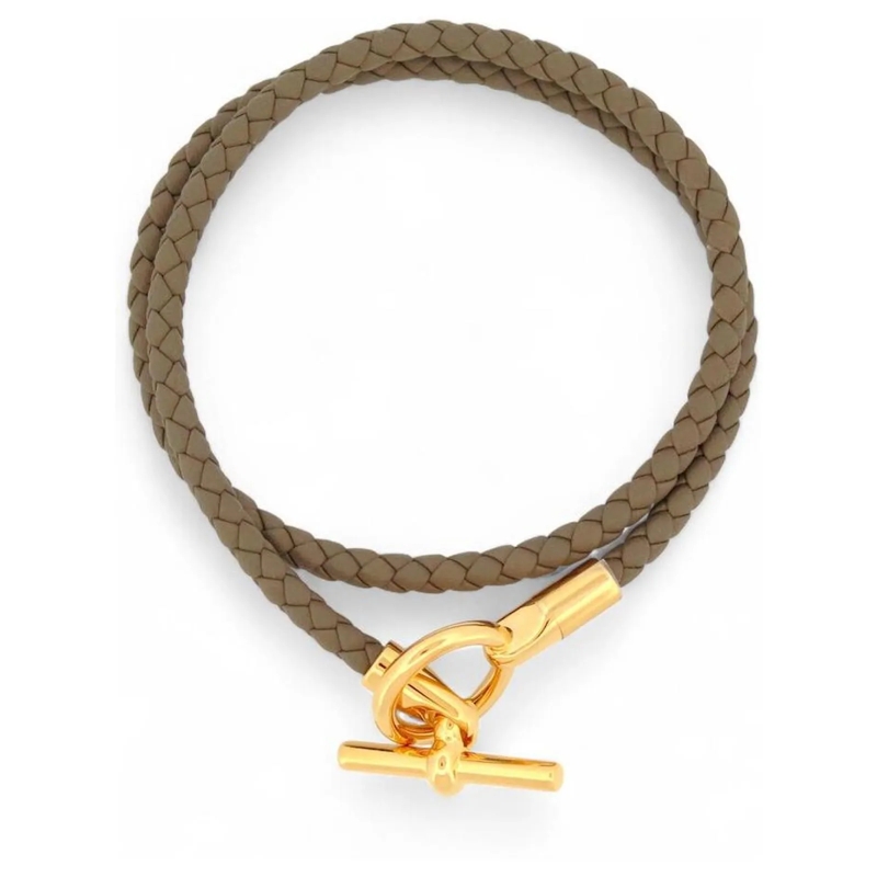 Hermès Armband NEUES HERMES GLENAN DOUBLE TOUR ARMBAND H071689Fv1 taupe