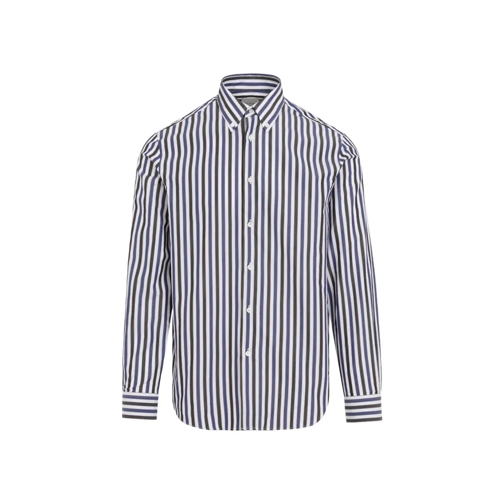 Paul Smith S/C Causal Fit White Organic Shirt Blue Skjortor