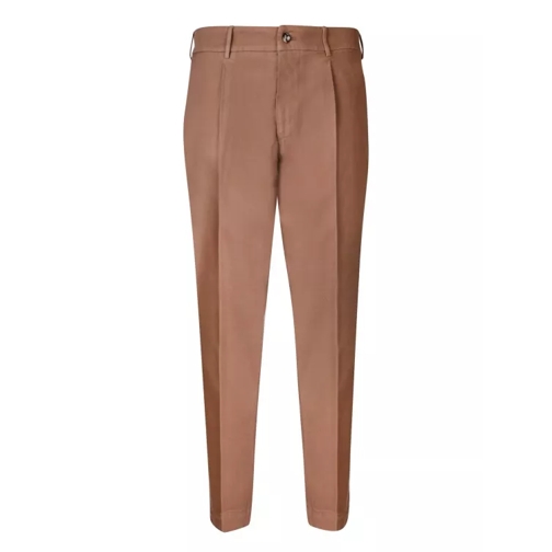 Dell'oglio Cotton Trousers Brown Broeken
