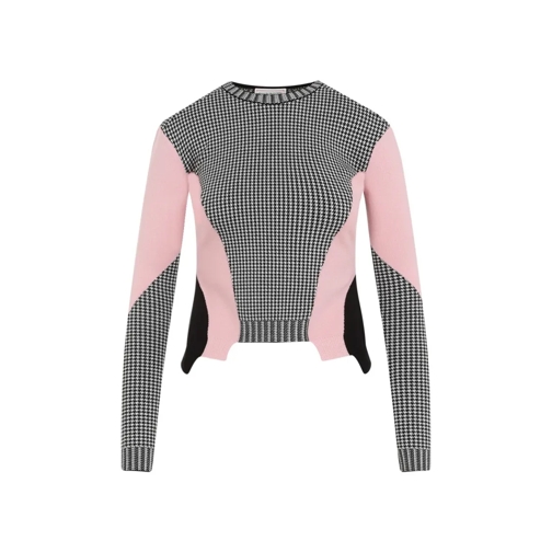 Alexander McQueen Pull Houndstooth Wool Pullover Grey