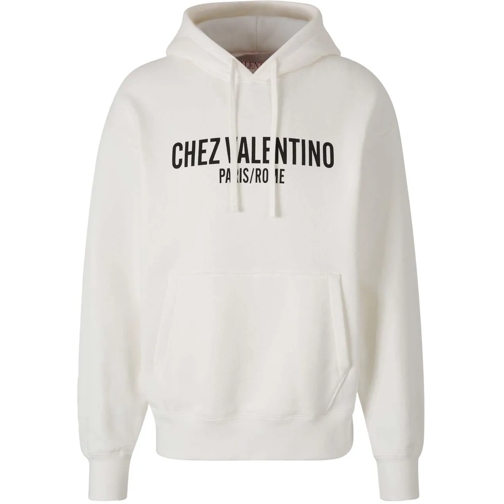 Valentino Sweatshirts Cotton Hooded Sweatshirt weiß