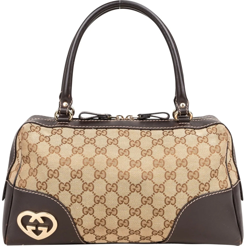 Gucci Fourre-tout Gucci GG Monogram Heart Britt Handbag braun