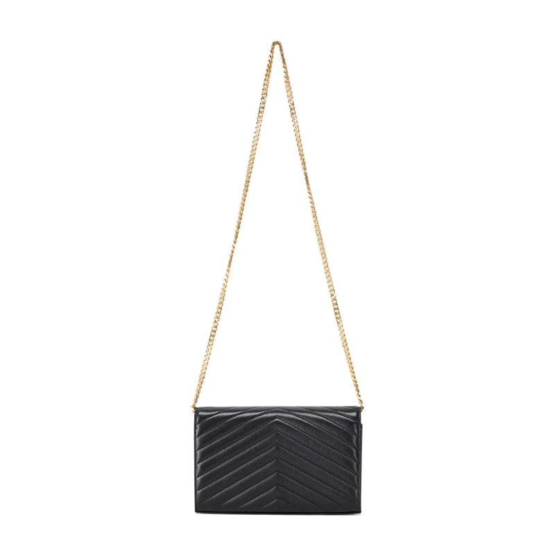 Saint Laurent Crossbody Bag Pochette Cassandre aus Lammleder schwarz(Image 2)