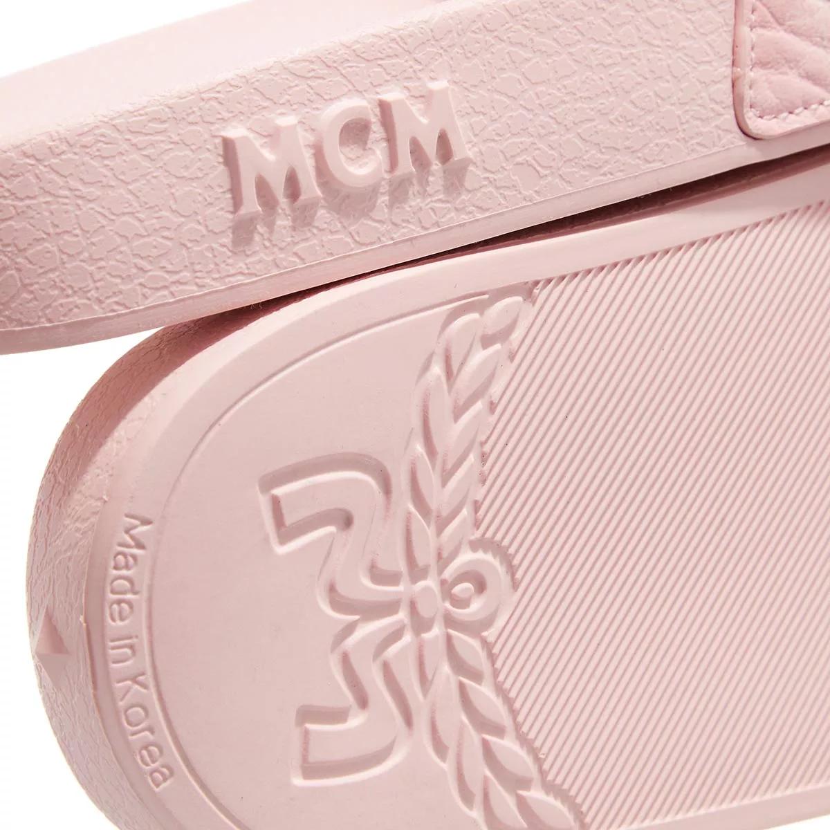 Mcm slides women pink hot sale