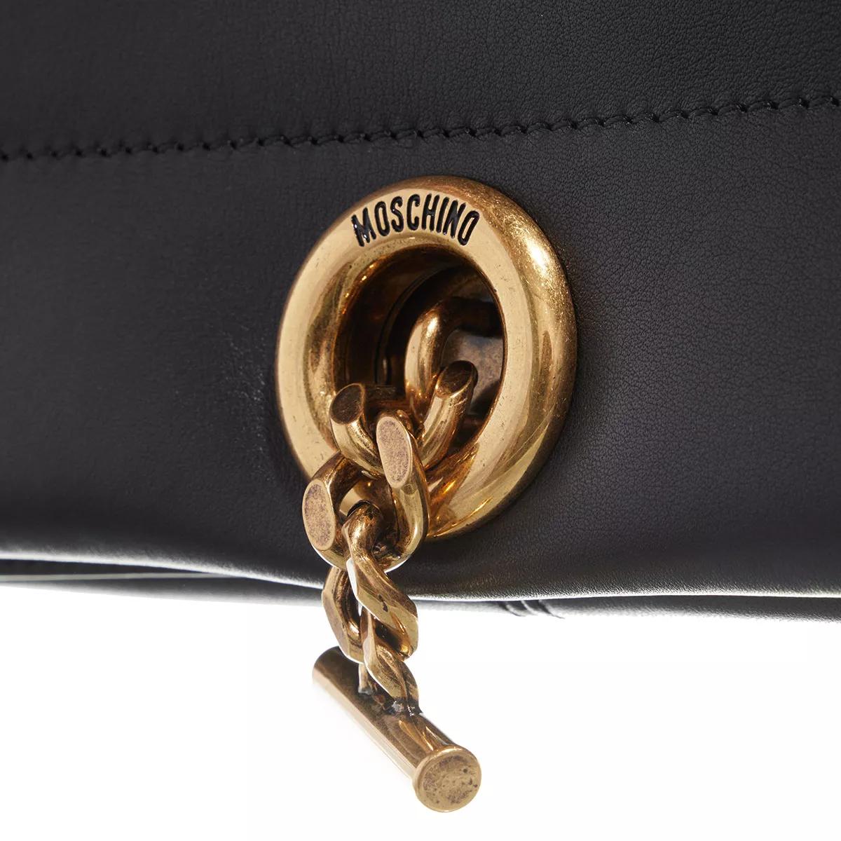 Moschino Pochettes Metal Toggle Shoulder Bag in zwart