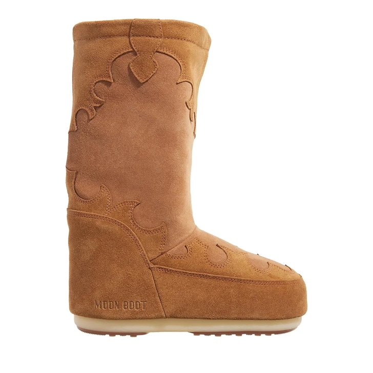 ブーツその他 MOON BOOT Icon Suede Embroidery Boots Cognac Moon Boot Icon Suede Embroidery Boots in Brown | Lyst