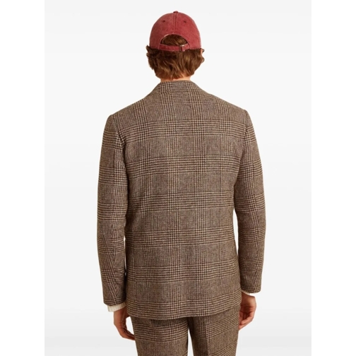 Golden Goose Blazer Tailored Check Blazer With Structured Shoulders Brown (Image 2)