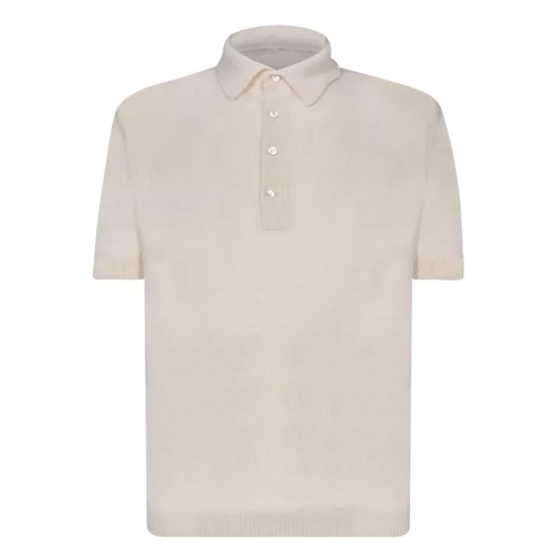 Dell'oglio Cream-Colored Linen Polo Neutrals 