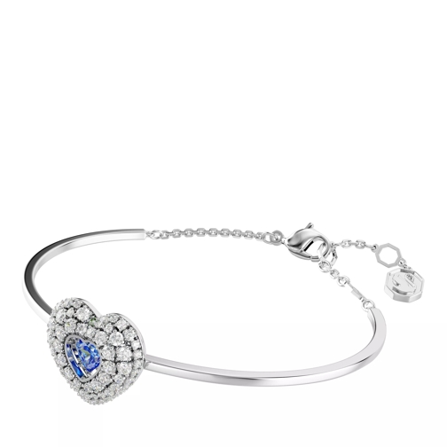 Swarovski Hyperbola bangle, Heart, Rhodium plated Blue Bracelet
