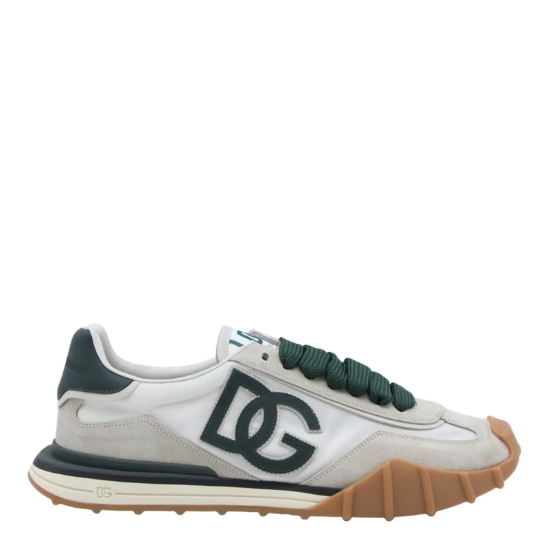 Dolce&Gabbana Low-Top-Sneaker Chunky Sneakers With Smooth And Suede Textures And White