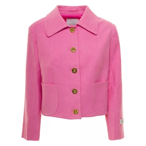 Patou Pink Jacket With Branded Buttons In Cotton Blend T Pink 