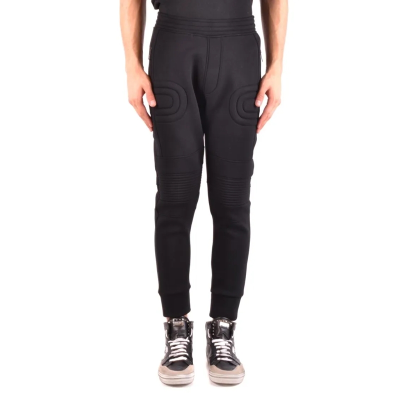 Neil Barrett Anzugshose Slim Fit Trousers With Ribbed Detailing Black